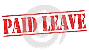 Paid leave sign or stamp