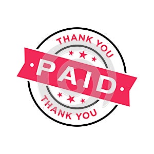 Paid Letter Rubber Stamp Vector Template