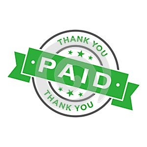 Paid Letter Rubber Stamp Vector Template