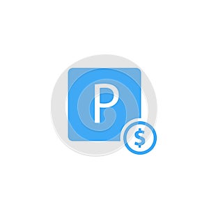 Paid parking sign icon photo