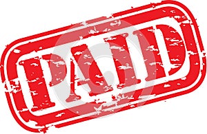 Paid rubber stamp, vector