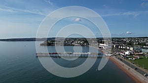 Paignton, Torbay, South Devon, England: DRONE VIEWS: Paignton Pier, the Green & Coastline