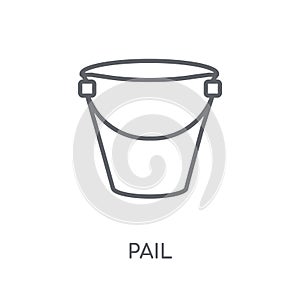 Pail linear icon. Modern outline Pail logo concept on white back