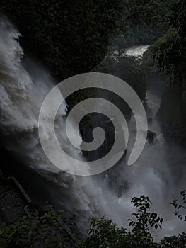 Pailon del diablo Devils Cauldron highest waterfall Rio Pastaza river cascades route Banos Tungurahua Amazonia Ecuador