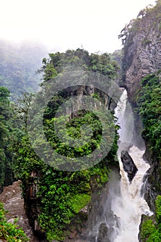 Pailon Del Diablo waterfall, in Banos de Agua Santa photo