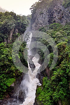 Pailon Del Diablo waterfall, in Banos de Agua Santa photo