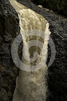 Pailon del Diablo waterfall in Banos. photo