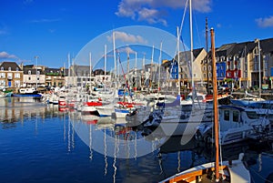 Paimpol, yachts in the Port of Paimpol, France