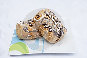 Pain au chocolat on a plate