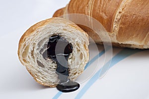 Pain au chocolat on a plate