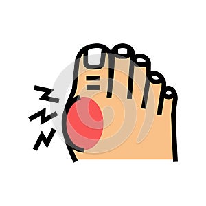 pain in big toe color icon vector illustration