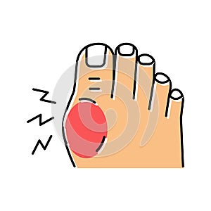 pain in big toe color icon vector illustration