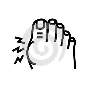 pain in big toe line icon vector illustration