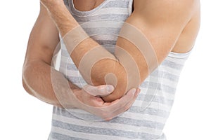 Pain in an elbow. photo