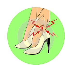 Pain on foot from wearing high heels