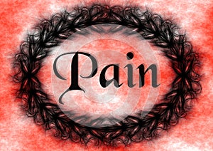 Pain Lettering Sign Poster spikes frame.