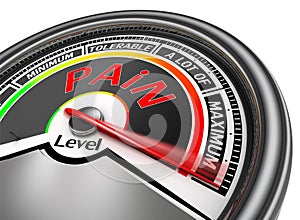 Pain level conceptual meter indicate maximum photo