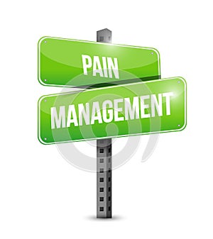 pain management street sign illustration