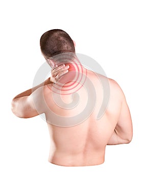 Problems in the cervical vertebra of a man. photo