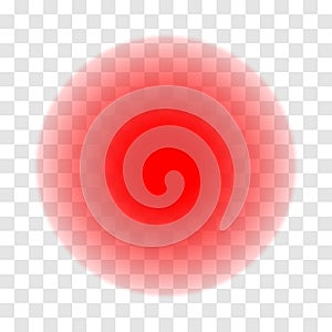 Pain Red Circle Icon For Inflammatory Ache Point. Vector Symbol For Muscular Pain Or Headache And Painkiller Medicine photo