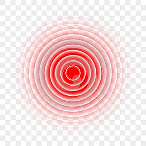 Pain red circle painkiller ache target vector icon