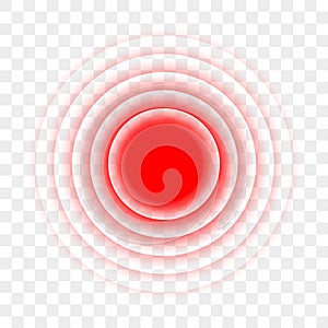 Pain red circle radial target point vector icon photo