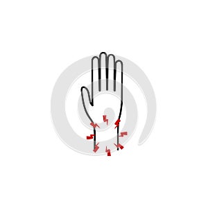 pain in the wrist icon. Element of human body pain for mobile concept and web apps illustration. Thin line icon for website design
