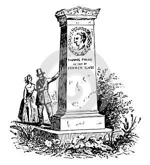 Paine`s Monument vintage illustration
