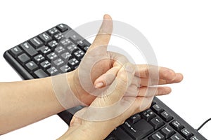 Painful finger due to prolonged use of keyboard