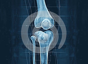 Painful knee joint. Medically artwork concept