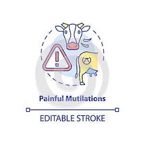 Painful mutilation concept icon