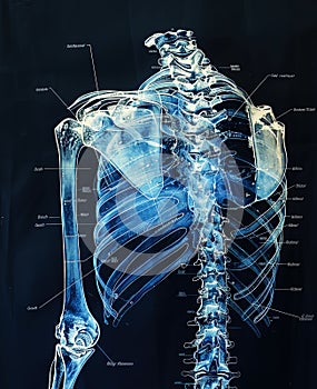 Painful shoulder joints. Shoulder anatomy. Frozen shoulder. Impingement. Concept illustration photo