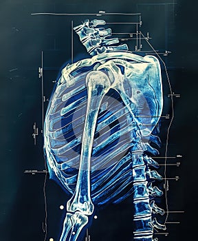 Painful shoulder joints. Shoulder anatomy. Frozen shoulder. Impingement. Concept illustration