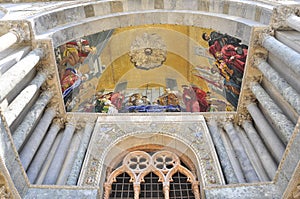 Paining at the entrance of San Marco, Venezia