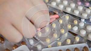 Painkiller pills close-up