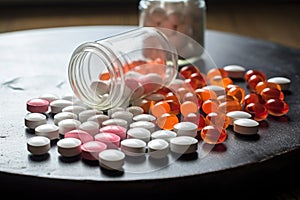 painkiller pills on a table