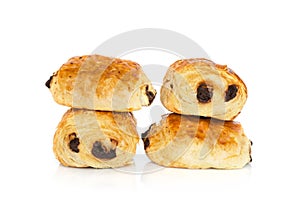 Pains au chocolat (french bakery products with chocolate)