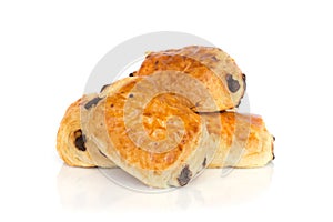 Pains au chocolat (french bakery products with chocolate)