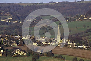 Painswick in evening sun, Cotswolds, Gloucestershire, UK