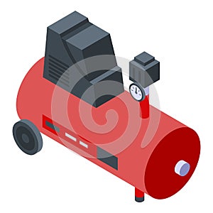 Paint air compressor icon, isometric style