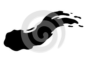 Paint blot icon. Splash for design use. Colorful grunge shape. Dirty stain or silhouette. Black ink splash