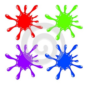 Paint blot, splashes and drops