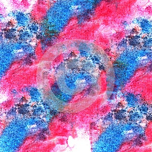Paint blue, pink, orange splash ink blot and white abstract art