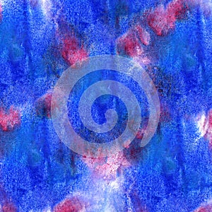 Paint blue, pink splash ink blot and white abstract art brushes