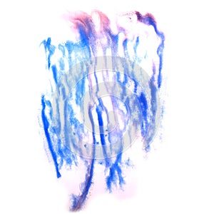 Paint blue, pink splash ink stain watercolour blob