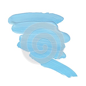 Paint blue sketch track watercolor art border isolated on the white background photo