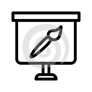 Paint board line vector icon