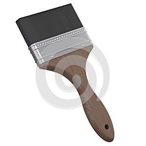 Paint bristle brush for repair work and construction on white background.