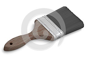 Paint bristle brush for repair work and construction on white background.