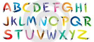 Paint brush sroke alphabets photo